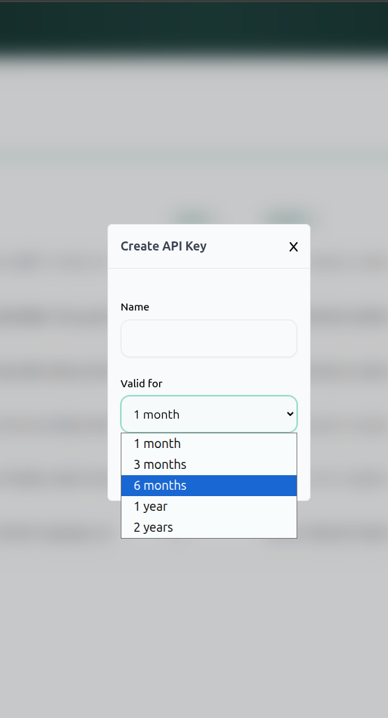 Creating a new token form